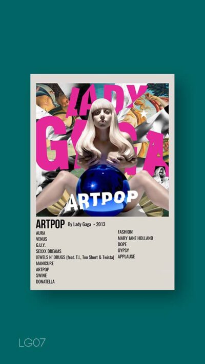 پوستر مینیمال خواننده lady gaga